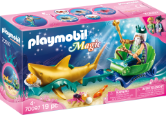 Playmobil PLAYMOBIL Magic 70097 Král moří se žraločím kočárem