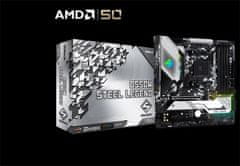 ASRock MB B550M STEEL LEGEND (AM4, amd B550, 4xDDR4 4733, 6xSATA3, 7.1, HDMI +DPort, M.2, USB3.2, mATX)