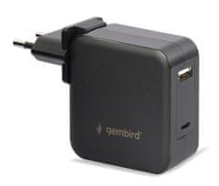 Gembird Univerzální adaptér NPA-PD60-01 pro notebook, Type-C PD, USB, 60W