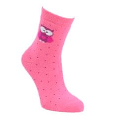 VIO  dětské barevné teplé froté vzorované ponožky 8500823 3-pack, růžová, 35-38