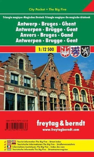 Freytag & Berndt PL 151 CP Antverpy – Bruggy – Gent, Magický trojúhelník 1:12 500 / kapesní plán města