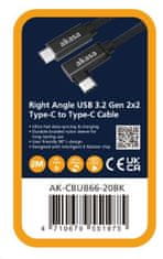 - USB 3.2 Gen 2 Type-C na C, úhlová