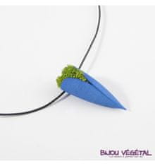 Živé šperky - Náhrdelník Tulipán modrý s lišejníkem