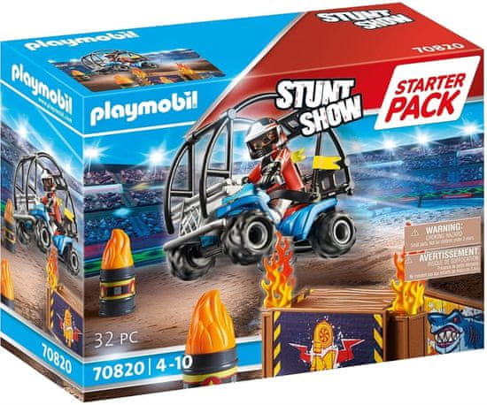 Playmobil PLAYMOBIL Stunt Show 70820 Starter Pack Kaskadérská show se čtyřkolkou a ohnivou rampou