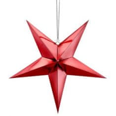 PartyDeco Hvězda papírová červená 70 cm