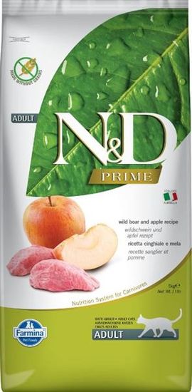 N&D PRIME Cat GF Wild Boar & Apple Adult 5 kg