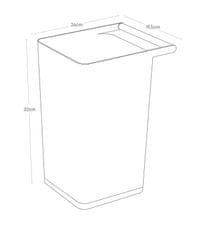 Yamazaki Odpadkový koš s madlem Como 3132, plast/dřevo, 9,5l, bílý