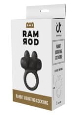 Dreamtoys RAMROD Rabbit Vibe Cockring (Black), erekční kroužek králíček vibrační