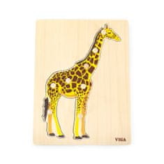 Viga Dětské dřevěné puzzle vkládačka Montessori Viga Žirafa