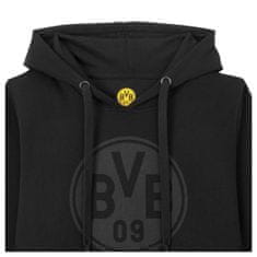 FotbalFans Mikina Borussia Dortmund, Černá, Klokaní kapsa, Kapuce, 80% Bavlna | L