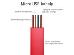 Avacom MIC-40R kabel USB - Micro USB, 40cm, červená