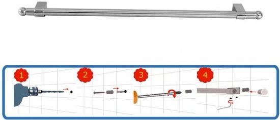 Artex Tyč závěsná kov 60cm + 6 háčků