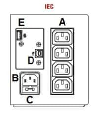 LEGRAND UPS Keor SP 800VA/480W IEC, Line-interactive, Tower, výstup 4x IEC C13, USB, USB nabíjení 1A