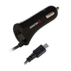 SWISSTEN CAR CHARGER MICRO USB AND USB 2,4A POWER