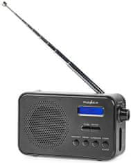 Nedis přenosné rádio/ DAB+/ FM/ 1.3 "/ napájení z baterie/ digitální/ 3.6 W/ budík/ časovač vypnutí/ černé