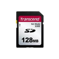 Transcend 128MB SD220I MLC průmyslová paměťová karta (SLC mode), 22MB/s R,20MB/s W, černá