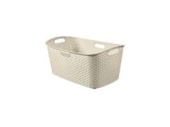 Koš na čisté prádlo RATTAN 60x39x28cm "MY STYLE" plastový, KRÉM