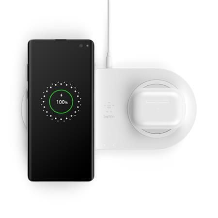 Belkin Duální 10W Bezdrátová plochá nabíječka, bílá