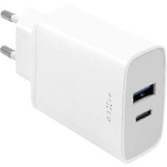 FIXED Adapter,USB-C,USB, 30W, bílý