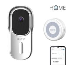 iGET HOME Doorbell DS1 White + CHS1 White - WiFi bateriový videozvonek, set s reproduktorem, CZ app