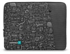 Connect IT Doodle pouzdro pro notebook 15.6", ČERNÉ