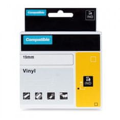 PrintLine kompatibilní páska s DYMO 1868752, 19mm,7m,černý tisk/bílý p., XTL, vinyl.univer