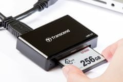 Transcend USB 3.1 (Gen 1) čtečka paměťových karet, černá CFast 2.0/CFast 1.1/CFast 1.0