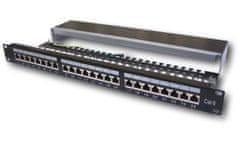 DATACOM Patch panel 24p.CAT6 1U 3x8 LSA, STP 19" černý s vyvázáním