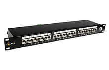 Solarix 19" Patch panel 24 x RJ45 CAT6 STP černý 1U