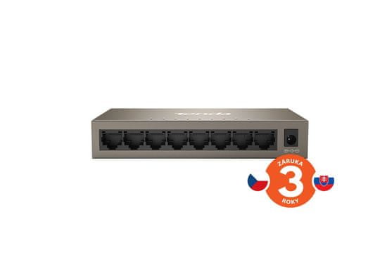 Tenda TEG1008M 8-port Gigabit Switch, 8x 10/100/1000 Mb/s, Fanless, MAC 4K, napájení AC/DC, i na zeď