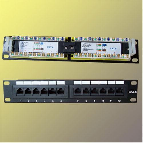 OEM Patch panel 10“ UTP cat6, 12portů