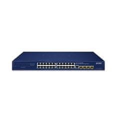 Planet GS-4210-24T4S L2 switch, 24x1Gb, 4x1Gb SFP, QoS, fanless, 2x power-in