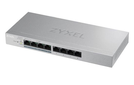 Zyxel GS1200-8HP 8-port Desktop Gigabit Web Smart switch, 4x PoE 802.3at, PoE budget 60W, fanless