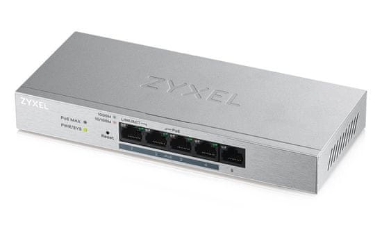 Zyxel GS1200-5HPv2 Web Smart switch 5x Gigabit metal, 4x PoE (802.3at, 30W), PoE Power budget 60