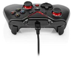 Nedis gamepad/ USB-A/ napájení z USB/ pro PC/ počet tlačítek 12/ černý/ délka kabelu 1,60 m