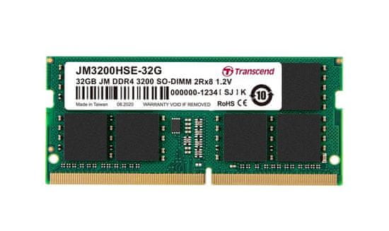 Transcend paměť 32GB (JetRam) SODIMM DDR4 3200 2Rx8 CL22