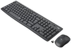 Logitech set MK295/ Bezdrátová klávesnice + myš/ 2.4GHz/ USB přijímač/ CZ/ grafitová