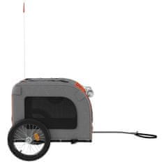 Vidaxl Vozík za kolo pro psa červený a šedý oxfordská tkanina a železo
