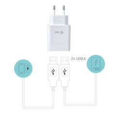 I-TEC USB Power Charger 2 Port 2.4A White