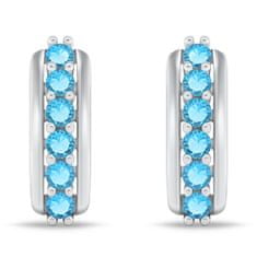 Brilio Silver Úžasné stříbrné náušnice se světle modrými zirkony EA543WAQ