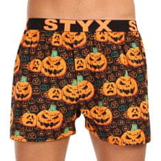 Styx Pánské trenky art sportovní guma Halloween dýně (B1755) - velikost XXL