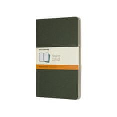 Moleskine Sešity Cahier L, linkovaný, 3 ks, tm. zelené