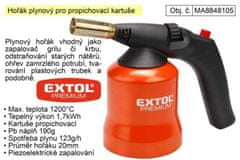 HADEX Plynový hořák Extol Premium na plynové kartuše propichovací
