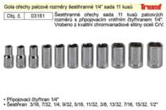 HADEX GOLA ořechy palcové rozměry šestihrané 1/4” sada 11ks