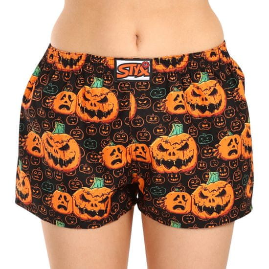 Styx Dámské trenky art klasická guma Halloween dýně (K1755)