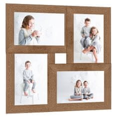 Vidaxl Kolážový fotorámeček na 4 obrázky (10 x 15 cm) světle hnědý MDF