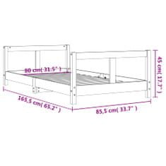 Vidaxl Dětská postel bílá 80 x 160 cm masivní borové dřevo