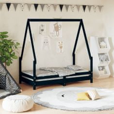 Petromila Dětská postel černá 70 x 140 cm masivní borové dřevo