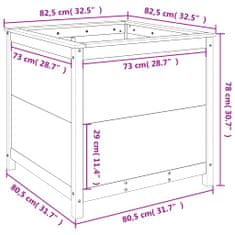 Greatstore Zahradní truhlík medově hnědý 82,5x82,5x78 cm masivní borovice