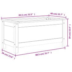 Vidaxl Zahradní truhlík bílý 82,5 x 40 x 39 cm masivní borové dřevo